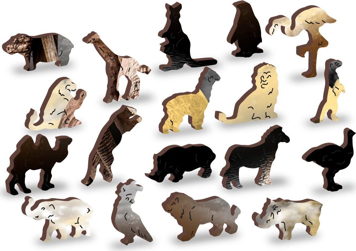 WOODEN CITY Dřevěné puzzle Sloní sny 2v1, 600 dílků EKO - obrázek 6