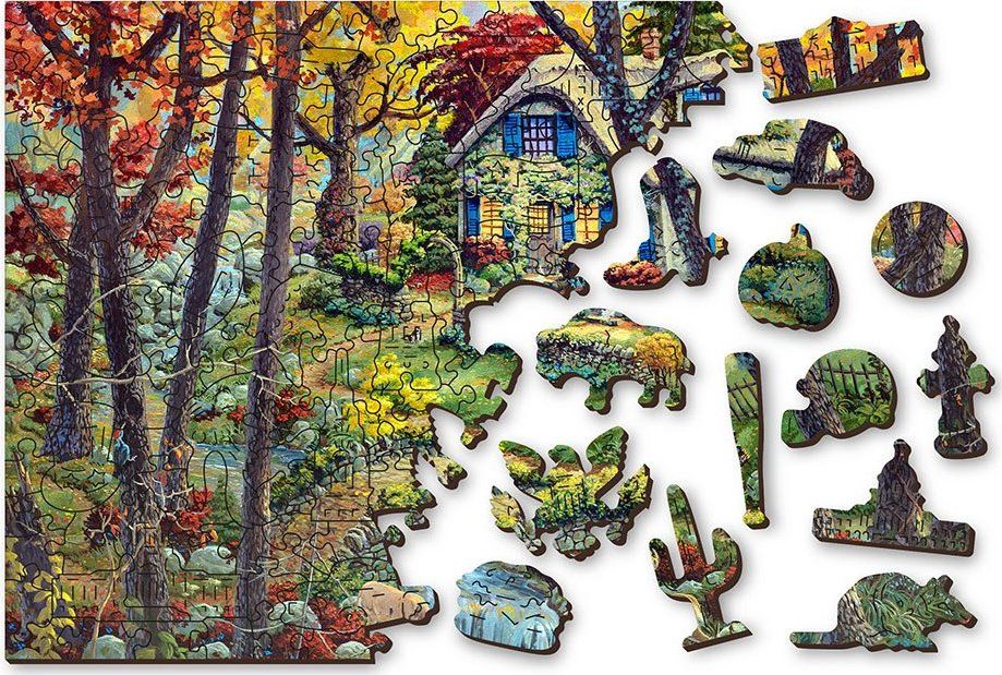 WOODEN CITY Dřevěné puzzle Chata v lese 2v1, 1000 dílků EKO - obrázek 4