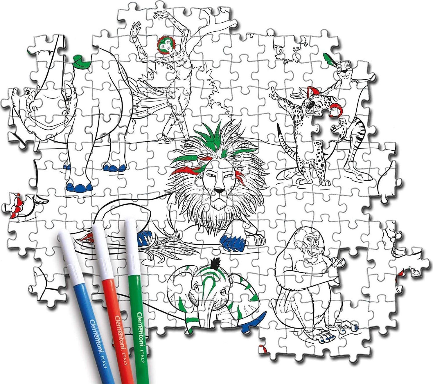 CLEMENTONI Oboustranné puzzle Zafari: V džungli 104 dílků - obrázek 2