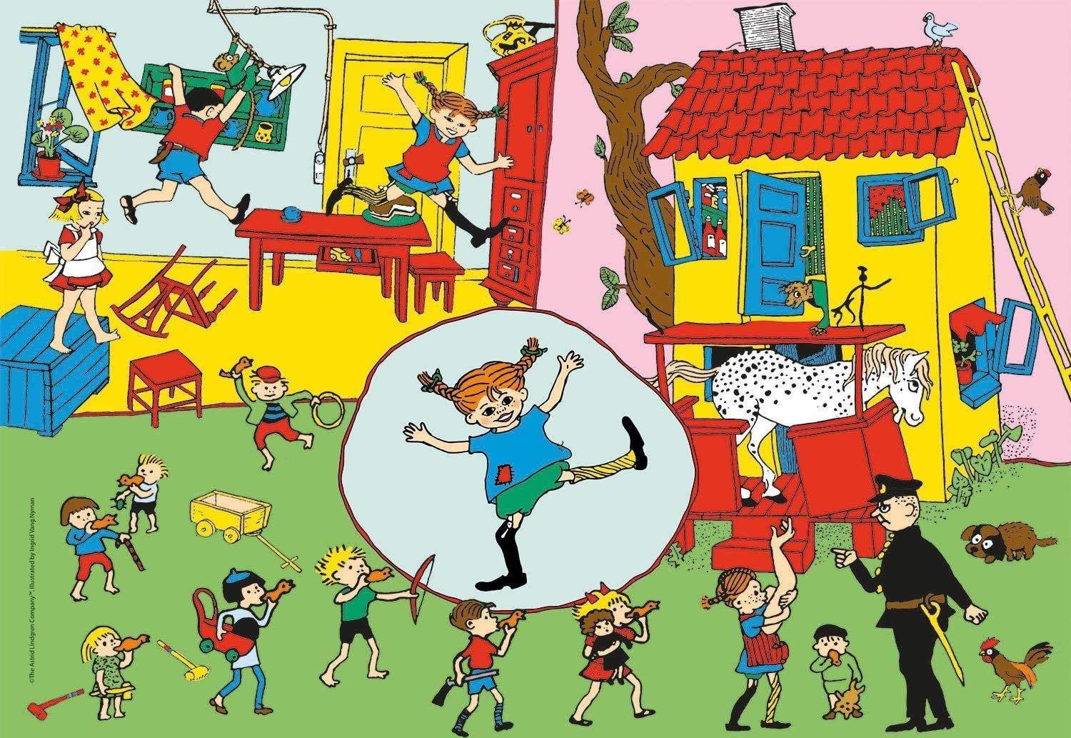 CLEMENTONI Oboustranné puzzle Pippi dlouhá punčocha 104 dílků - obrázek 5