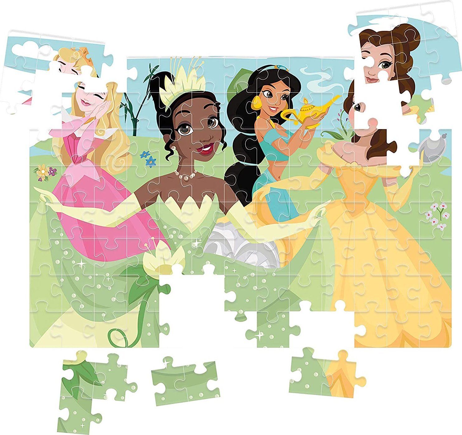 CLEMENTONI Oboustranné puzzle Disney princezny 104 dílků - obrázek 3
