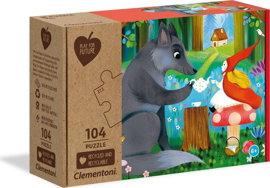 CLEMENTONI Play For Future Puzzle Červená Karkulka a vlk 104 dílků - obrázek 1