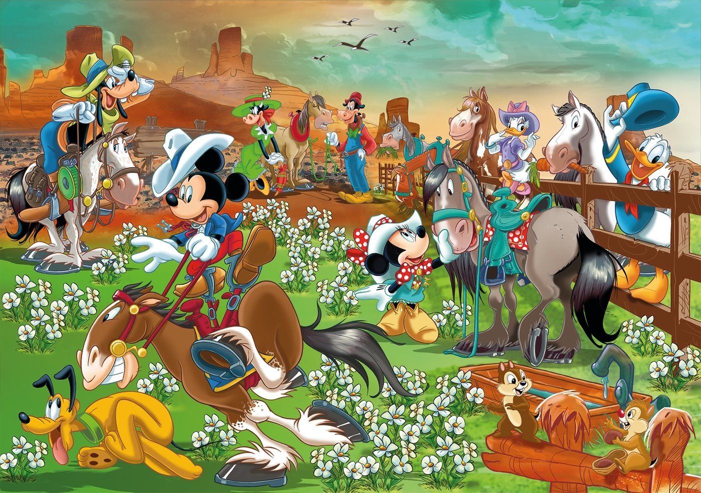 CLEMENTONI Puzzle Mickey a přátelé 104 MAXI dílků - obrázek 1