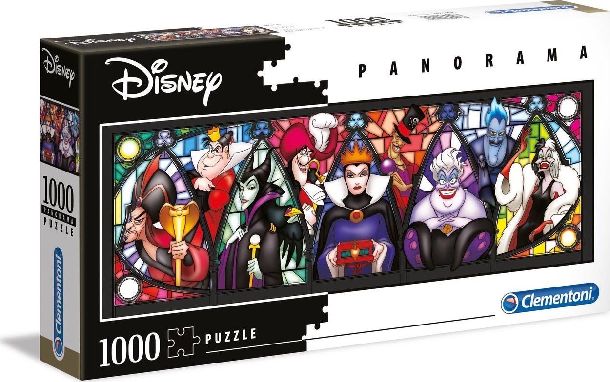 CLEMENTONI Panoramatické puzzle Disney padouchové 1000 dílků - obrázek 2