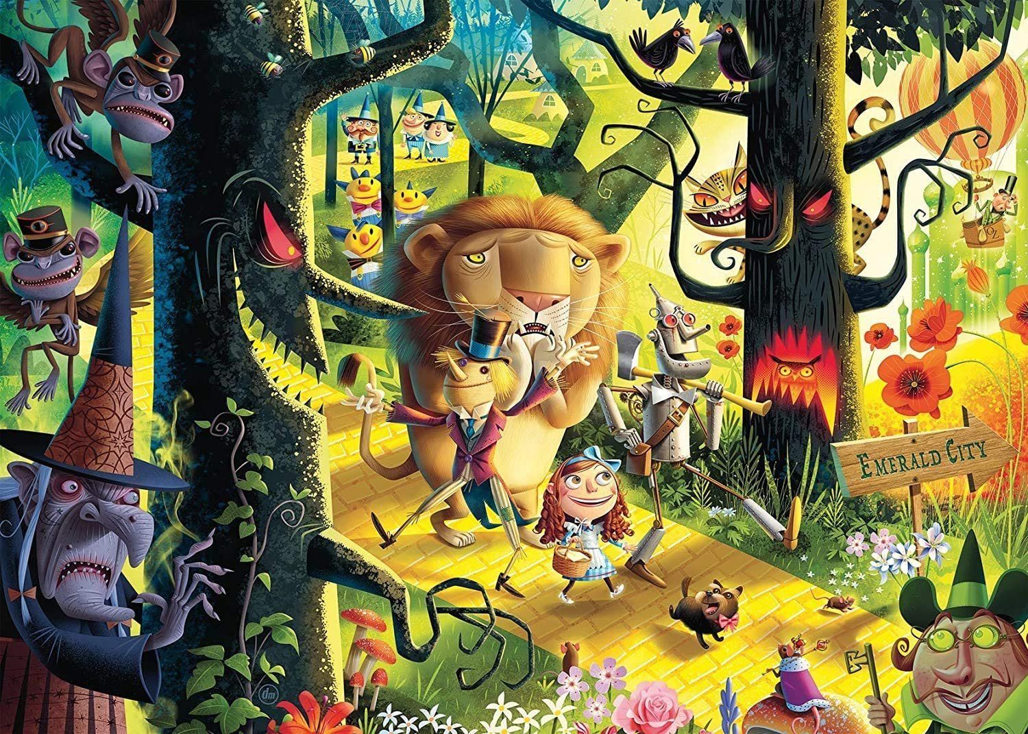 RAVENSBURGER Puzzle Lvi, tygři a medvědi, ó jé! (Čaroděj ze země Oz) 1000 dílků - obrázek 1