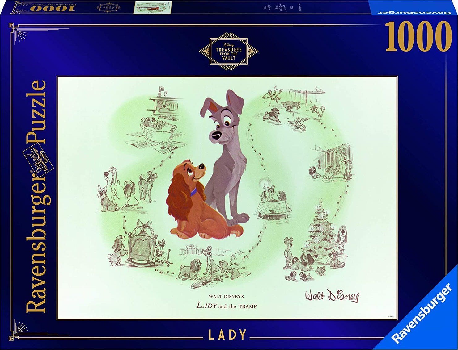 RAVENSBURGER Puzzle Disney poklady z trezoru č.1: Lady 1000 dílků - obrázek 6