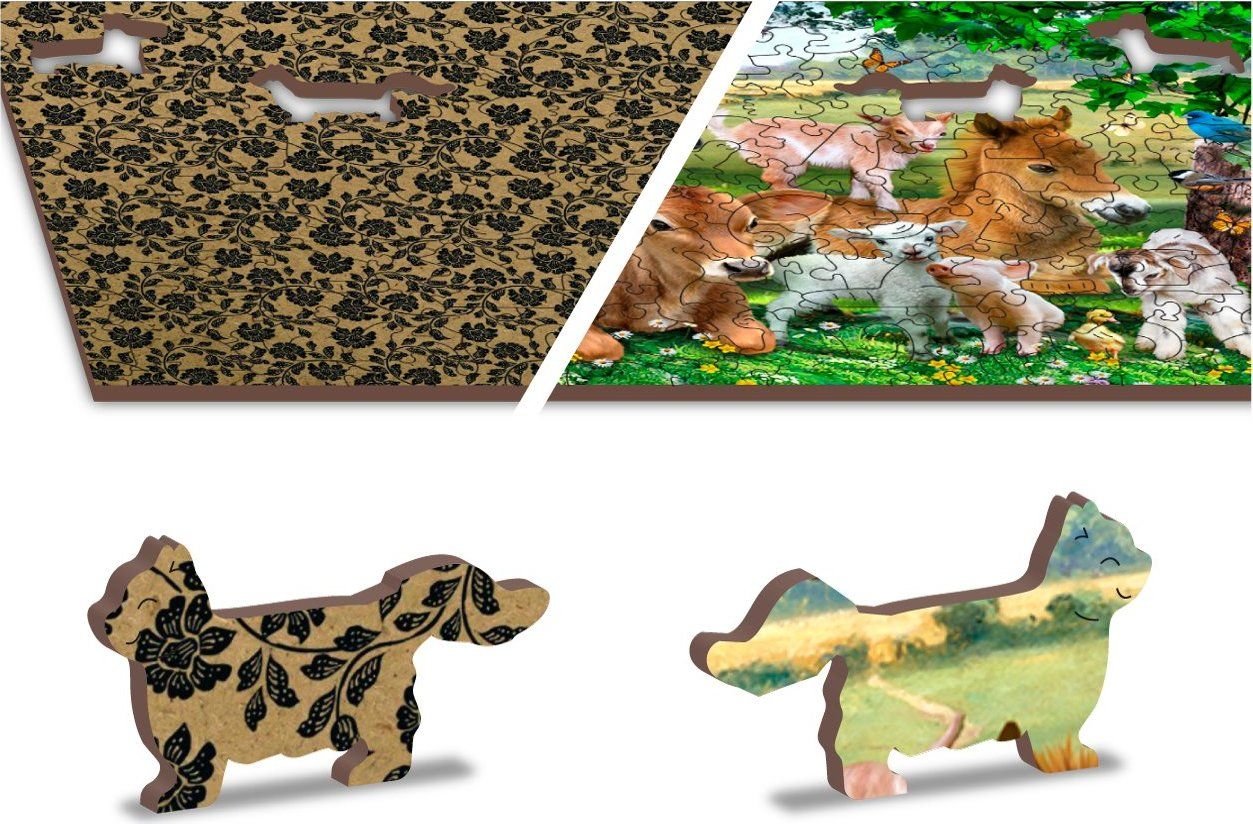 WOODEN CITY Dřevěné puzzle Školka na farmě 2v1, 600 dílků EKO - obrázek 6