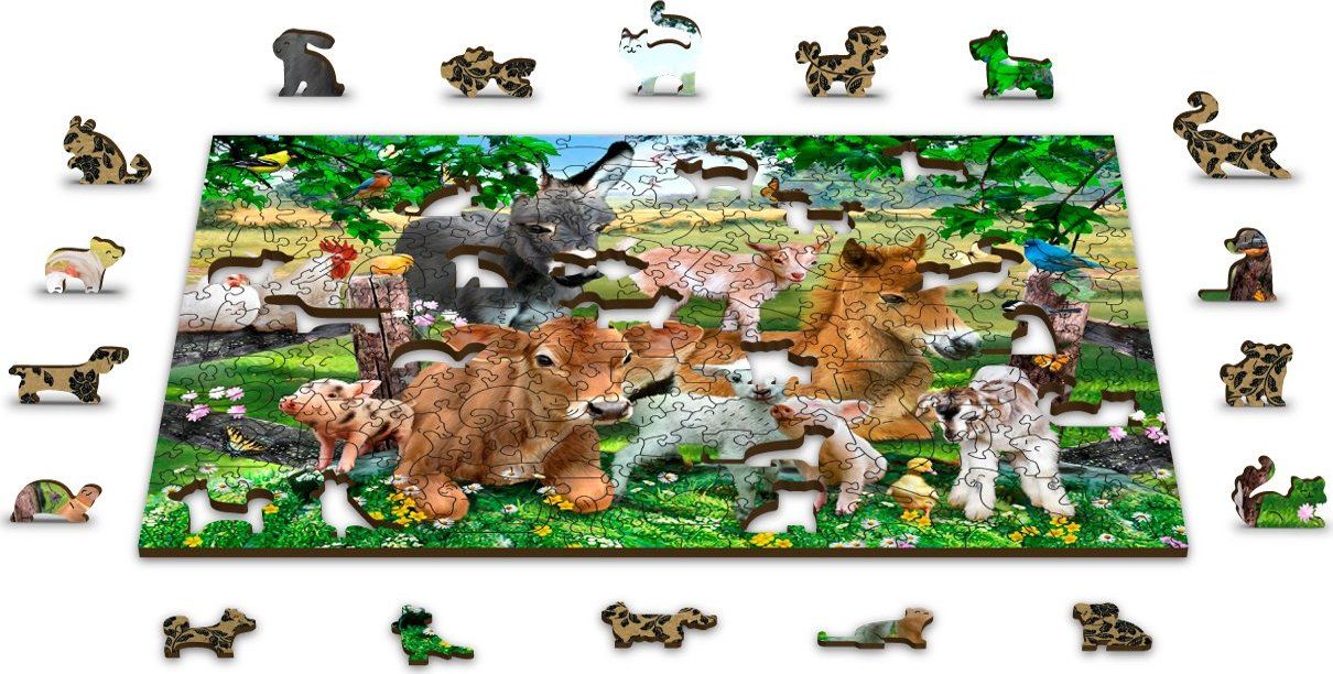 WOODEN CITY Dřevěné puzzle Školka na farmě 2v1, 600 dílků EKO - obrázek 7