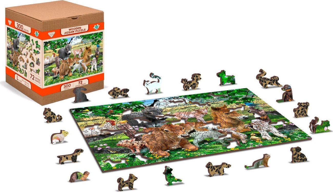 WOODEN CITY Dřevěné puzzle Školka na farmě 2v1, 600 dílků EKO - obrázek 8
