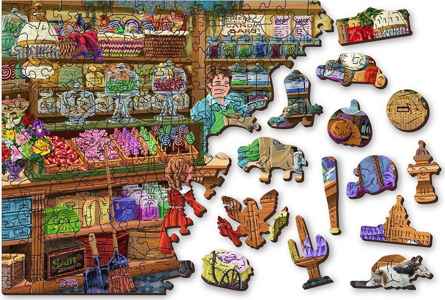 WOODEN CITY Dřevěné puzzle Sladké dobrodružství 2v1, 1000 dílků EKO - obrázek 4