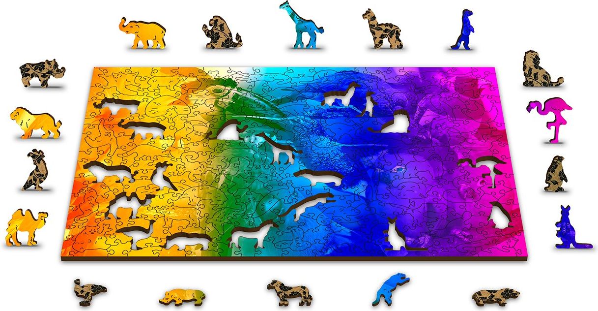 WOODEN CITY Dřevěné puzzle Ptačí ráj 2v1, 600 dílků EKO - obrázek 7