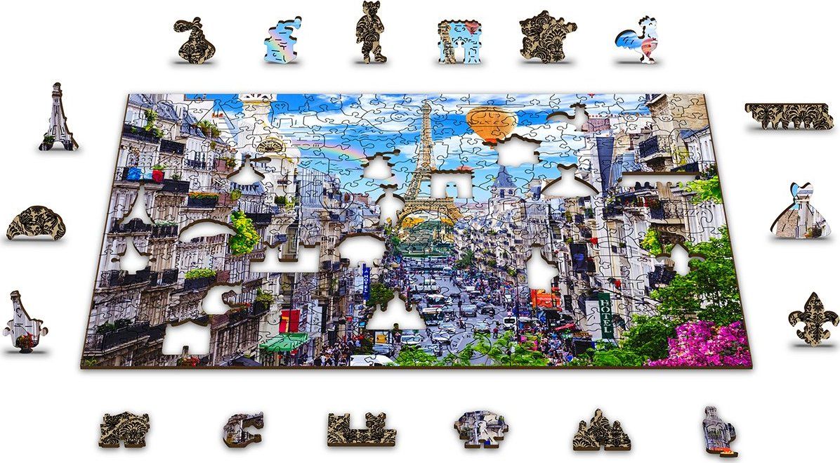 WOODEN CITY Dřevěné puzzle Rušná Paříž 2v1, 150 dílků EKO - obrázek 7