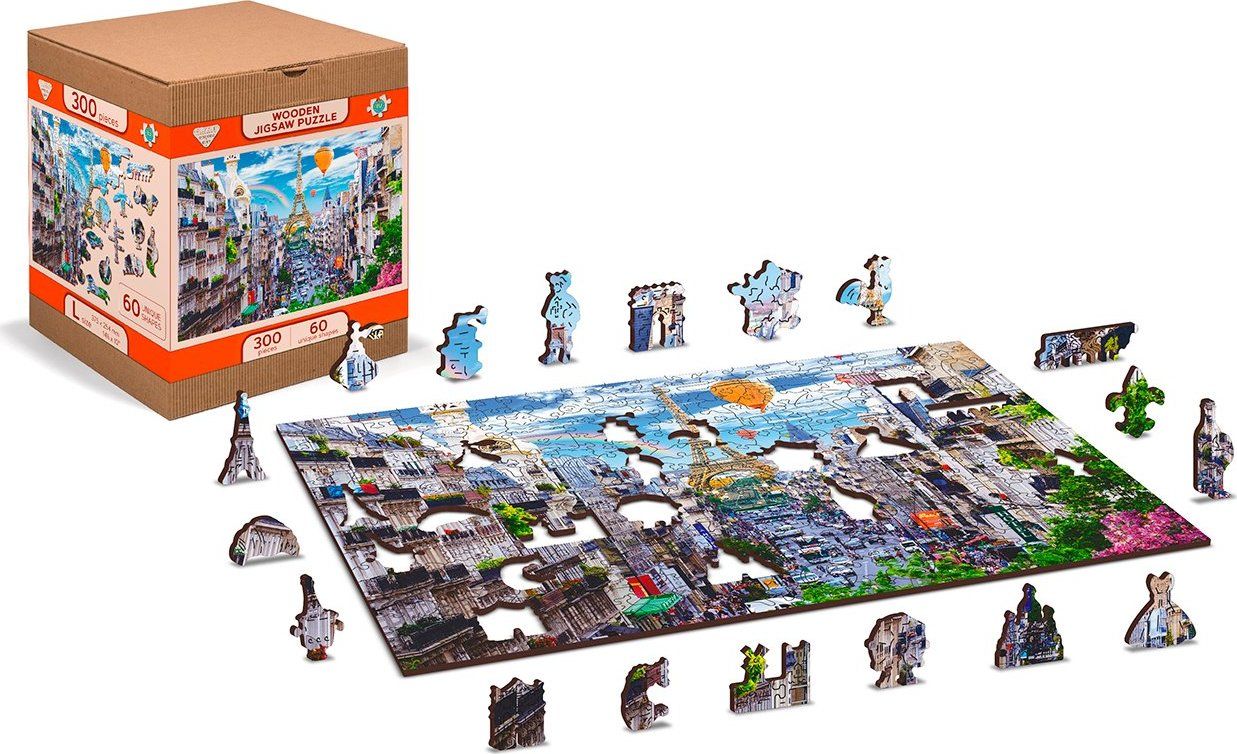 WOODEN CITY Dřevěné puzzle Rušná Paříž 2v1, 150 dílků EKO - obrázek 8
