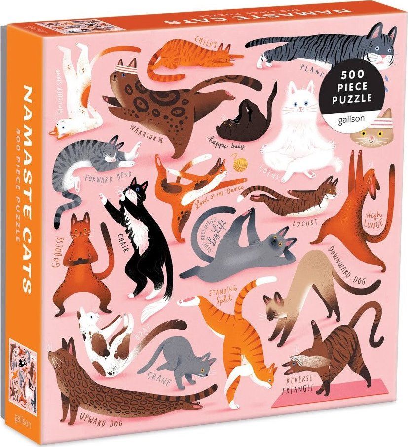 GALISON Čtvercové puzzle Namaste kočky 500 dílků - obrázek 1