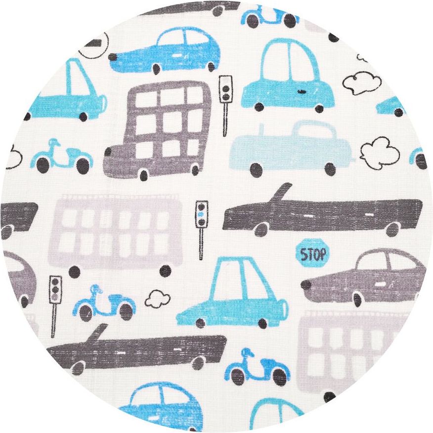 JASMINE Bavlněné pleny s potiskem Car 70x80 10ks - obrázek 2