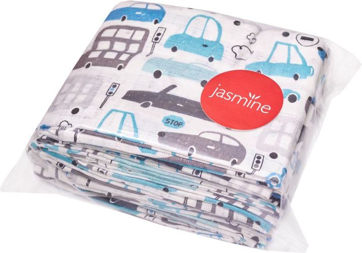 JASMINE Bavlněné pleny s potiskem Car 70x80 10ks - obrázek 3