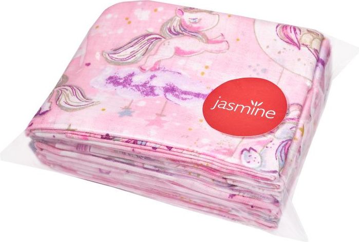 JASMINE Bavlněné pleny s potiskem Unicorn 70x80 10ks - obrázek 3
