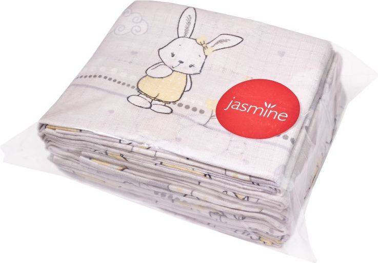 JASMINE Bavlněné pleny s potiskem Bunny 70x80 10ks - obrázek 3