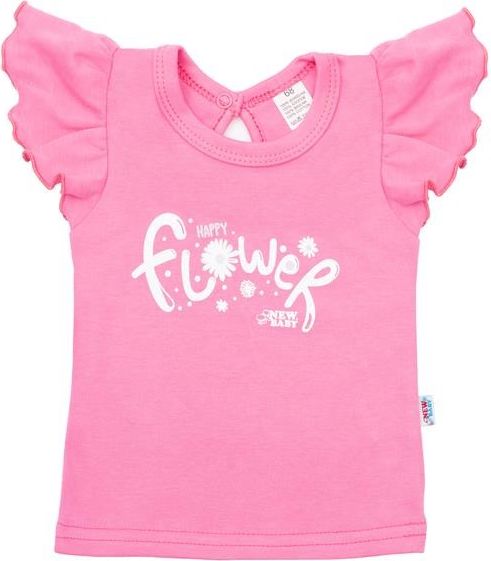 2-dílná kojenecká bavlněná souprava New Baby Happy Flower tmavě růžová 56 (0-3m) - obrázek 2