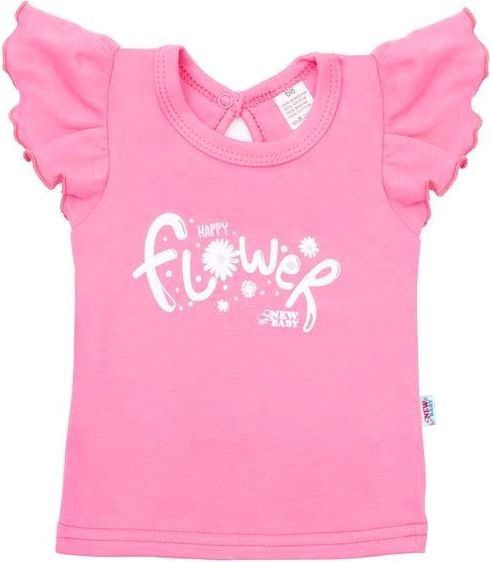 2-dílná kojenecká bavlněná souprava New Baby Happy Flower tmavě růžová 74 (6-9m) - obrázek 2