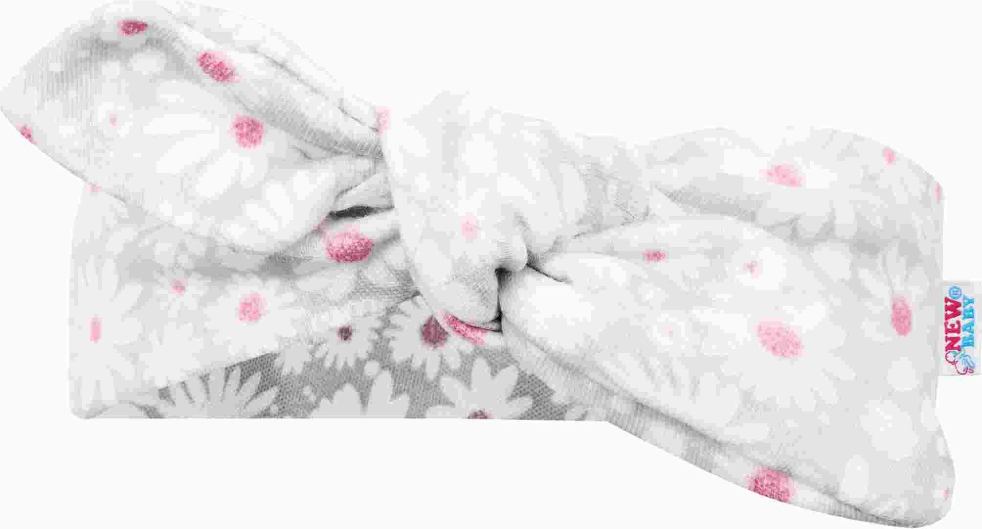Kojenecké letní bavlněné šatičky s čelenkou New Baby Happy Flower tmavě růžové 56 (0-3m) - obrázek 3
