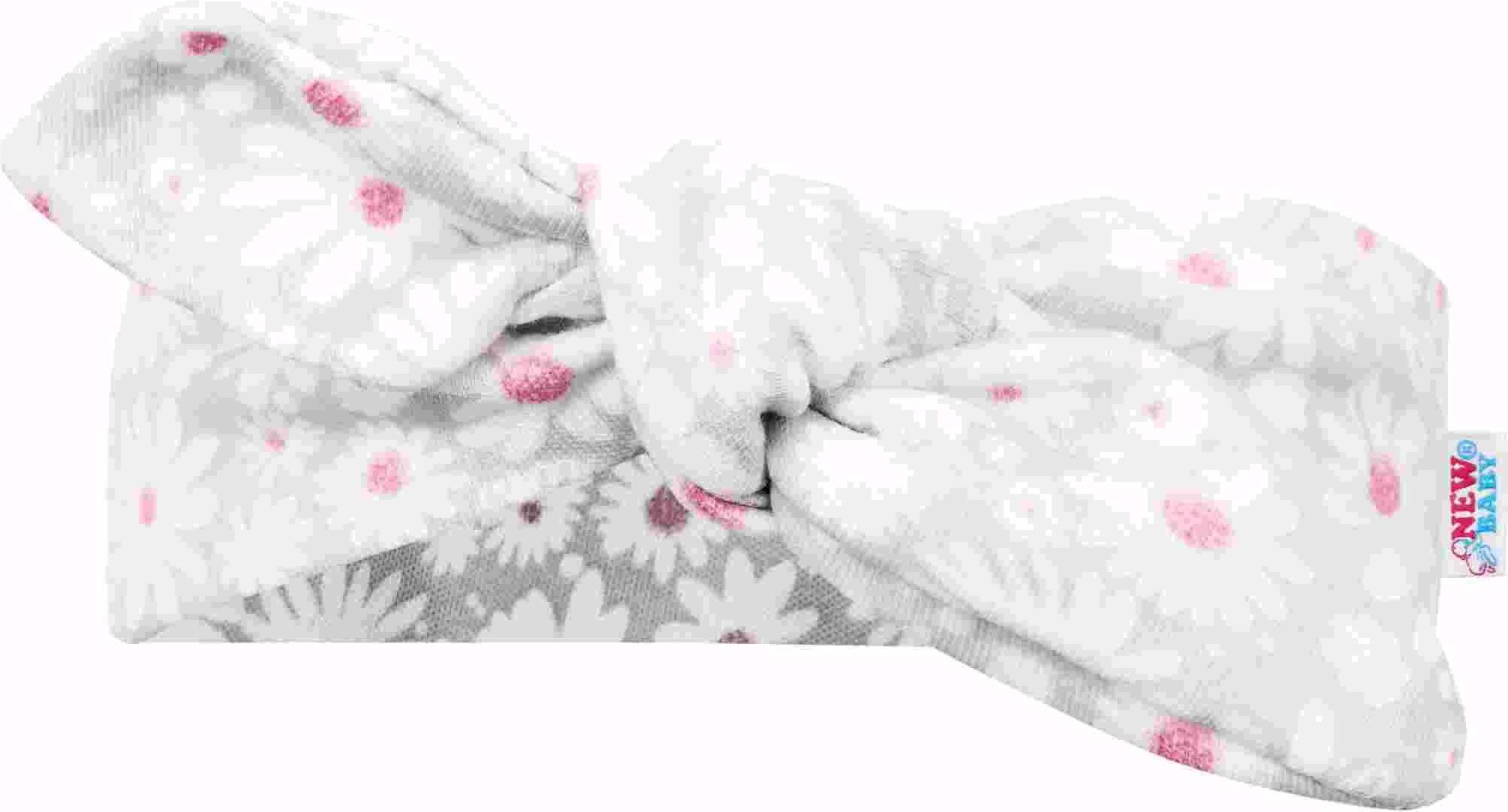Kojenecké letní bavlněné šatičky s čelenkou New Baby Happy Flower šedé 74 (6-9m) - obrázek 3