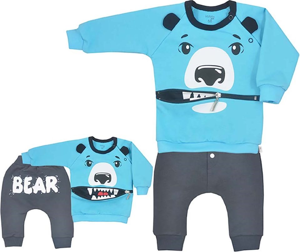 Kojenecké tepláčky a mikinka Koala Surprise tyrkysová 80 (9-12m) - obrázek 1