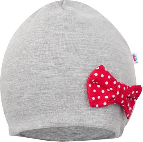 Kojenecká čepička s šátkem na krk New Baby Missy šedo-červená 74 (6-9m) - obrázek 2