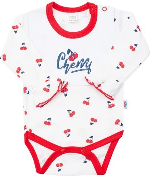 Kojenecké bavlněné body s dlouhým rukávem New Baby Cherry 74 (6-9m) - obrázek 1