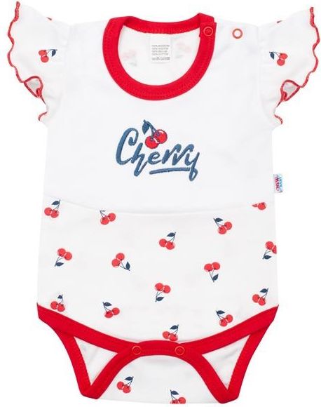 Kojenecké bavlněné body s krátkým rukávem New Baby Cherry 74 (6-9m) - obrázek 1