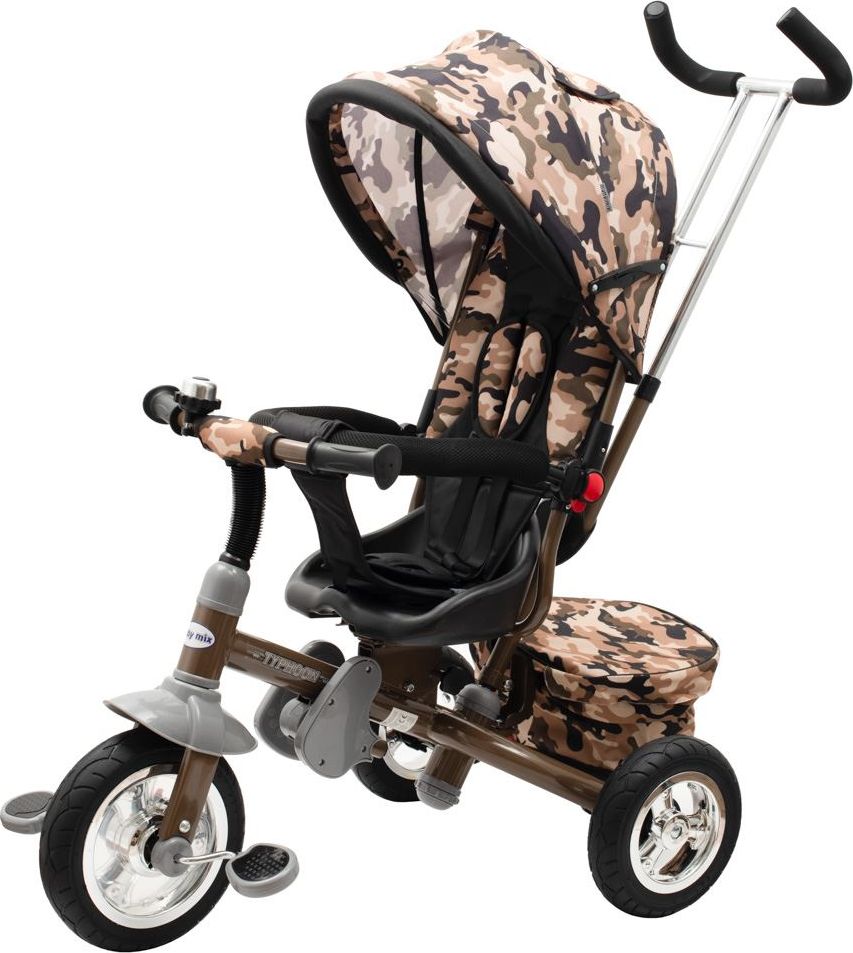 Dětská tříkolka Baby Mix 3v1 TYPHOON 360° army - obrázek 1