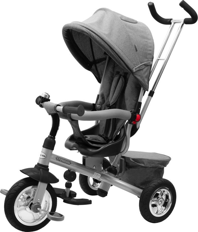 Dětská tříkolka Baby Mix 3v1 TYPHOON 360° šedá - obrázek 1