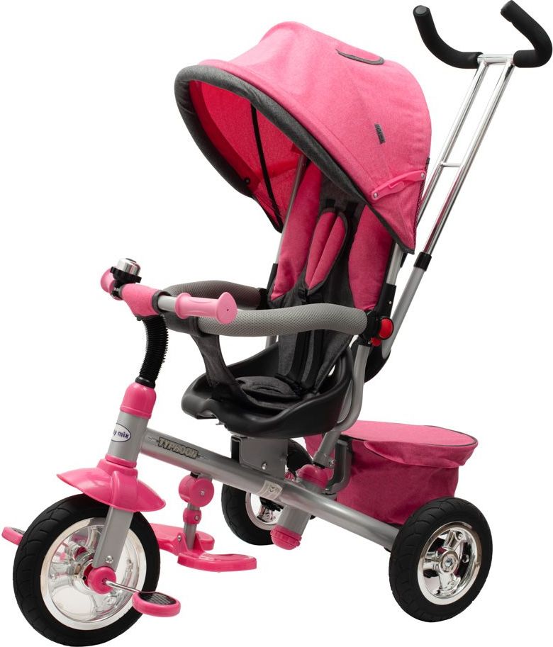 Dětská tříkolka Baby Mix 3v1 TYPHOON 360° růžová - obrázek 1