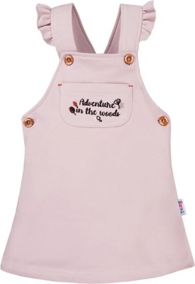 EEVI EEVI Dívčí šaty s laclem Adventure - pudrové, vel. 98 92 (18-24m) - obrázek 1