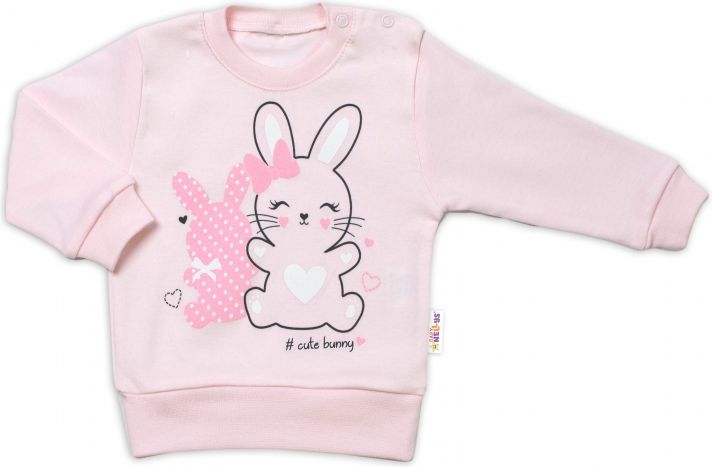Baby Nellys Baby Nellys Dětská tepláková souprava Cute Bunny - růžová, vel. 98 98 (2-3r) - obrázek 2