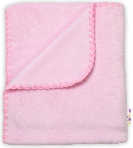 Baby Nellys Baby Nellys Dětská Coral deka - Dual pack, 80x90 cm, Hvězdička, růžová - obrázek 3