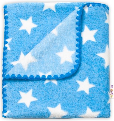 Baby Nellys Baby Nellys Dětská Coral deka - Dual pack, 80x90 cm, Hvězdička, modrá - obrázek 3