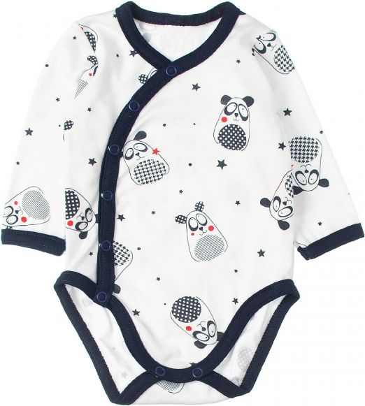 MBaby MBaby 2-dílná kojenecká sada body s dl.rukávem zap.bokem + tepláčky, Panda, vel. 68 68 (3-6m) - obrázek 2