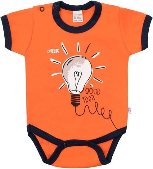 Kojenecké bavlněné body s krátkým rukávem New Baby Happy Bulbs 68 (4-6m) - obrázek 1