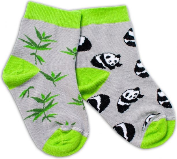 Baby Nellys Baby Nellys Bavlněné veselé ponožky Panda - šedé 92-98 (18-36m) - obrázek 1