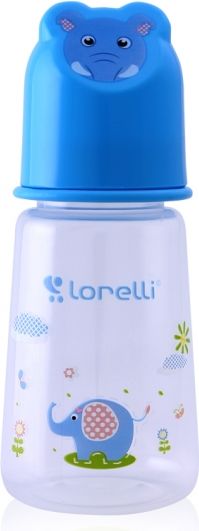 Lorelli Kojenecká lahvička Lorelli 125 ML s víkem ve tvaru zvířete BLUE - obrázek 1