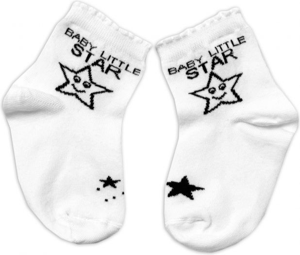 Baby Nellys Baby Nellys Bavlněné ponožky Baby Little Star - bílé, vel. 122/128 122-128 (6-8r) - obrázek 2