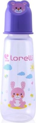 Lorelli Kojenecká lahvička Lorelli 250 ML s víkem ve tvaru zvířete VIOLET - obrázek 1