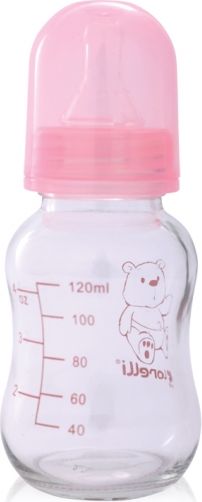 Lorelli Skleněná lahvička Lorelli pro kojené děti 120 ml PINK - obrázek 1