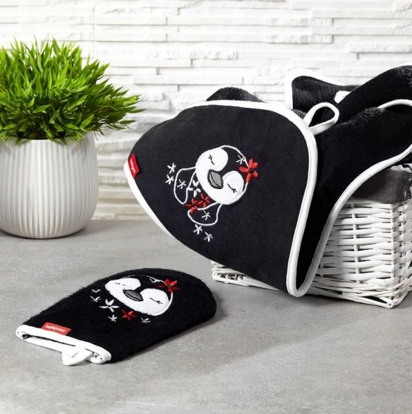 BabyOno BabyOno Bambusová žínka Pinguin - černá - obrázek 2