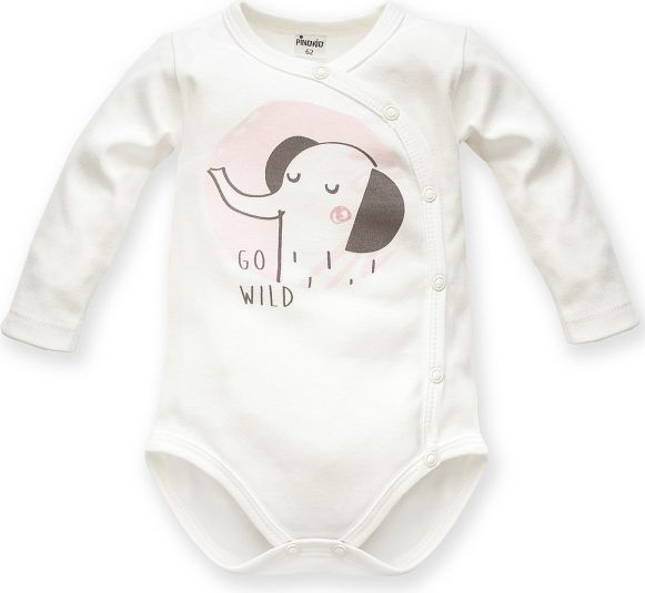 PINOKIO Pinokio Body dlouhý rukáv Wild Animals - Slon, ecru 50 - obrázek 1