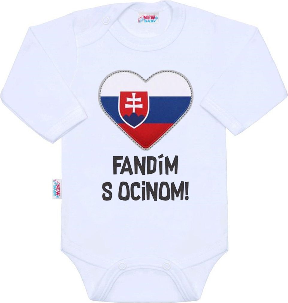 Body s potiskem New Baby Fandím s ocinom bílé 62 (3-6m)