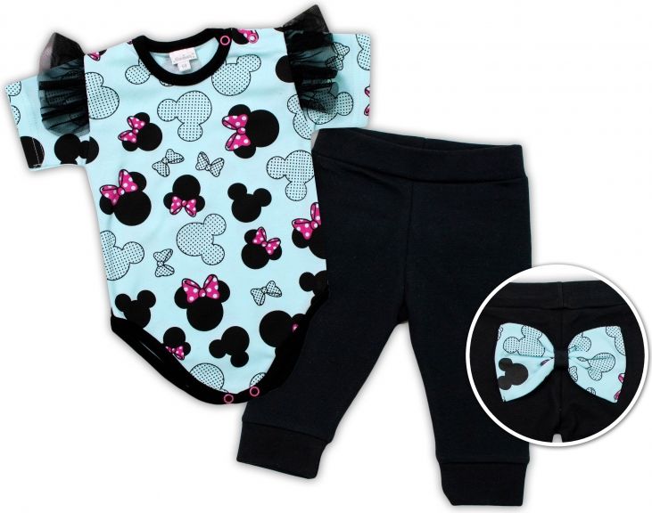 G-baby G-baby 2-dílná sada body kr. rukáv, legíny Minnie - mátová 68 (3-6m) - obrázek 1