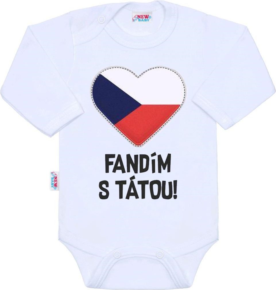 Body s potiskem New Baby Fandím s tátou bílé 80 (9-12m)