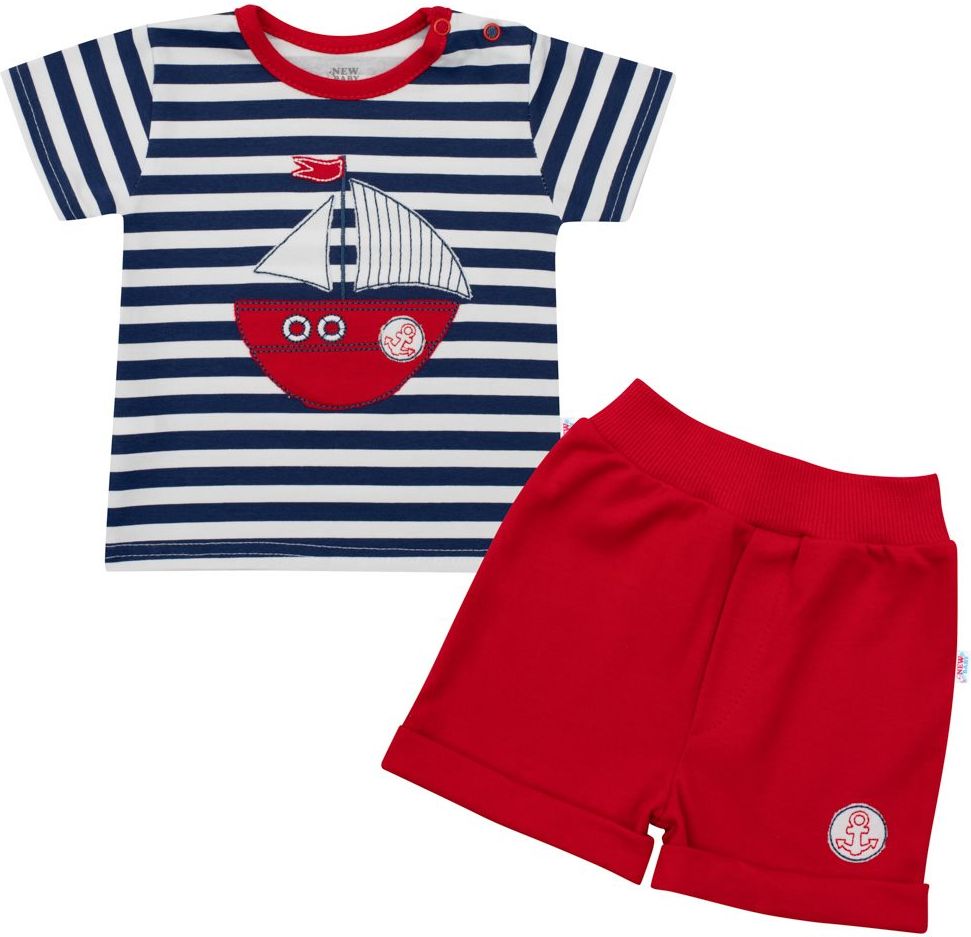 Kojenecká souprava tričko a kraťásky New Baby Marine 74 (6-9m) - obrázek 1